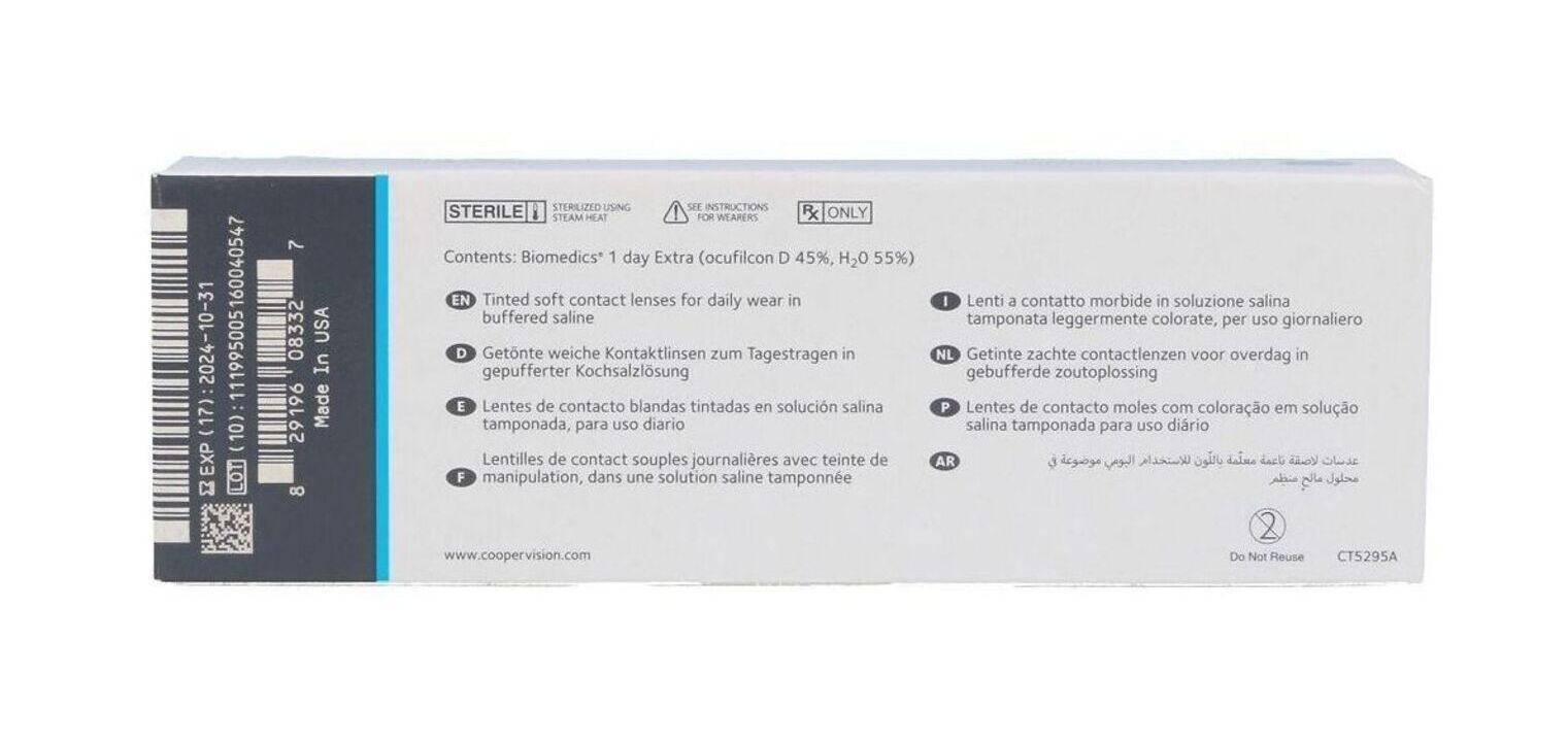 Biomedics 1 Day Extra - Boîte de 30 - Lentilles Journalière