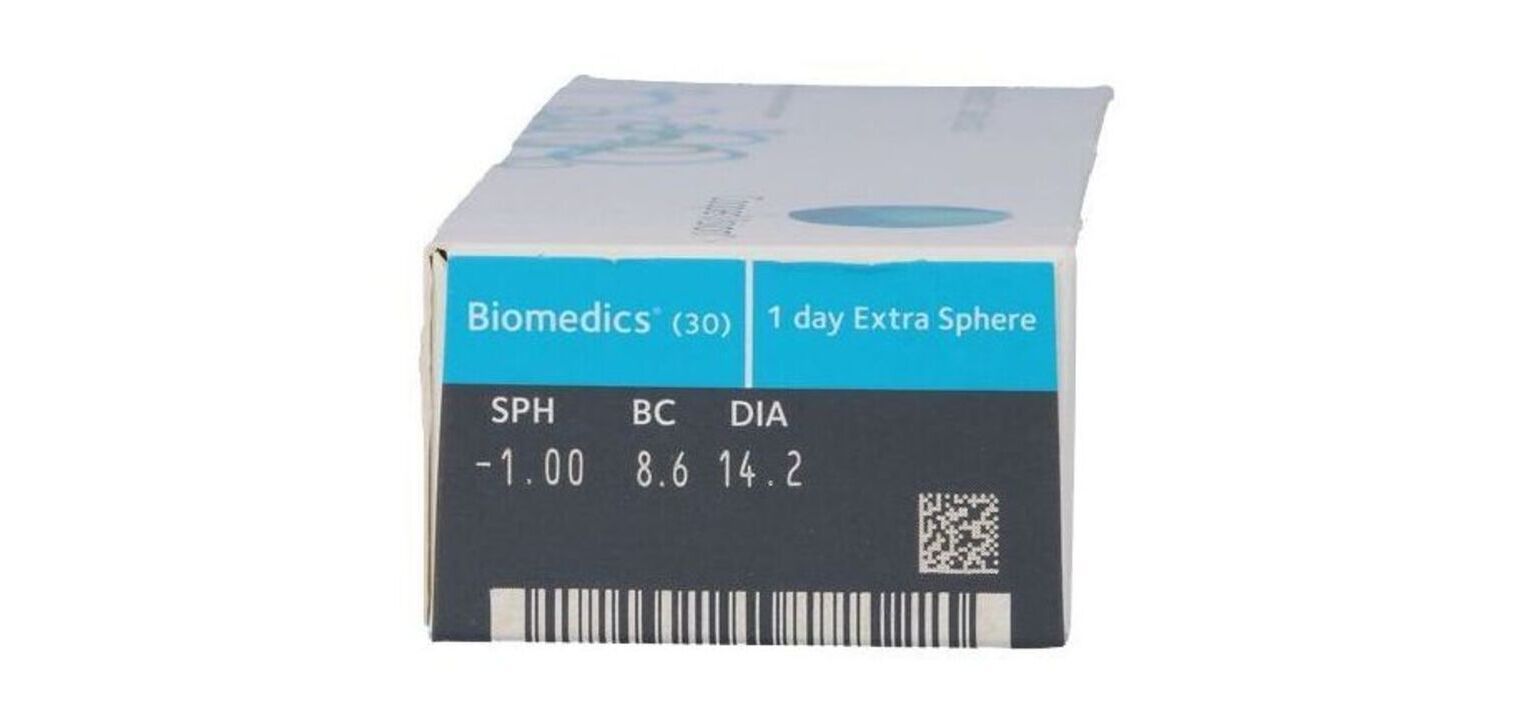Biomedics 1 Day Extra - Boîte de 30 - Lentilles Journalière