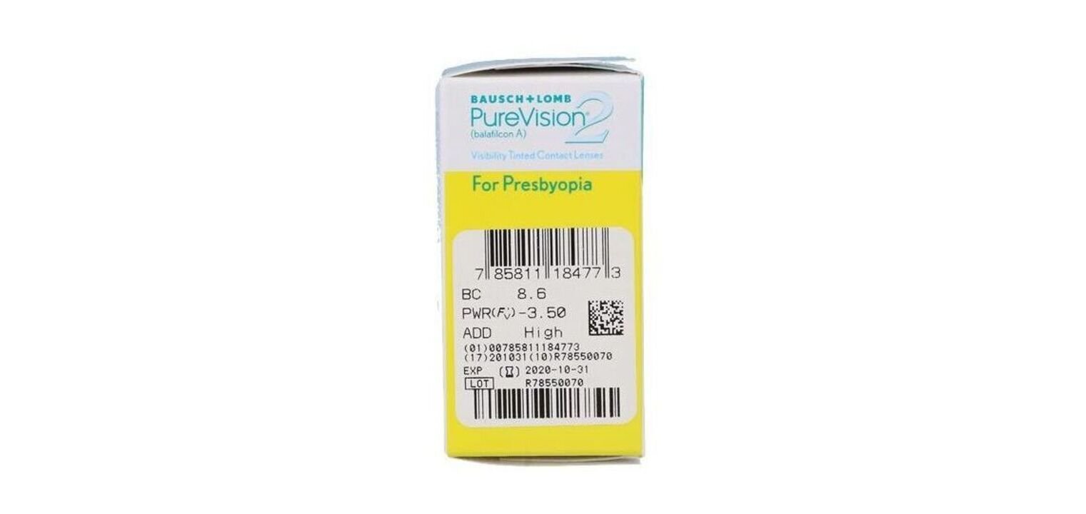 PureVision2 For Presbyopia - Boîte de 6 - Lentilles Mensuelle
