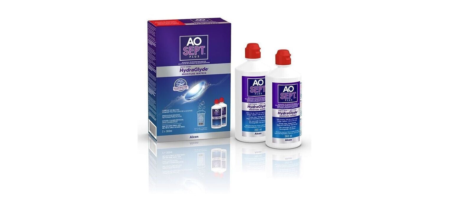 Aosept Plus Hydraglyde 2x360 ml Entretien lentilles souples