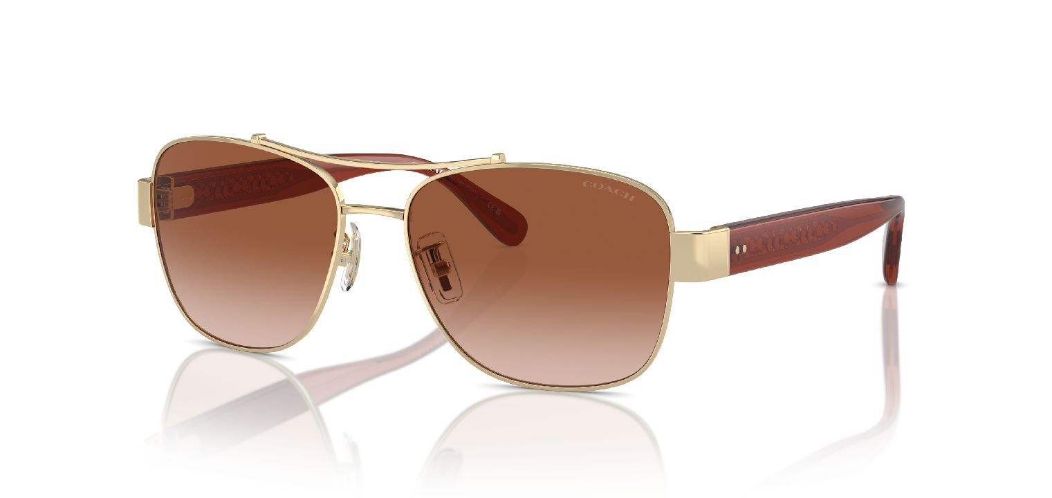 Lunettes de soleil Coach Aviator 0HC7161 Doré pour Femme