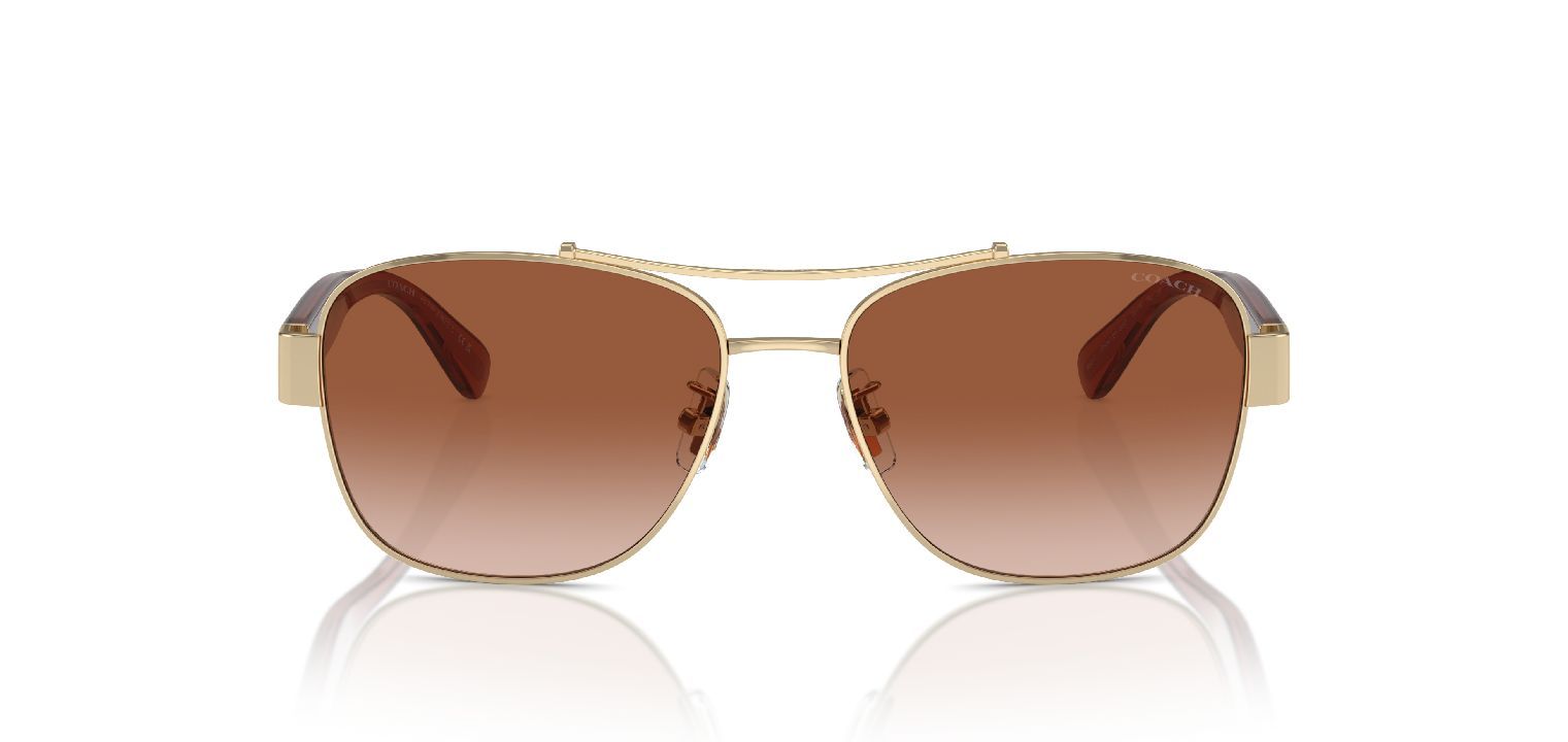 Lunettes de soleil Coach Aviator 0HC7161 Doré pour Femme