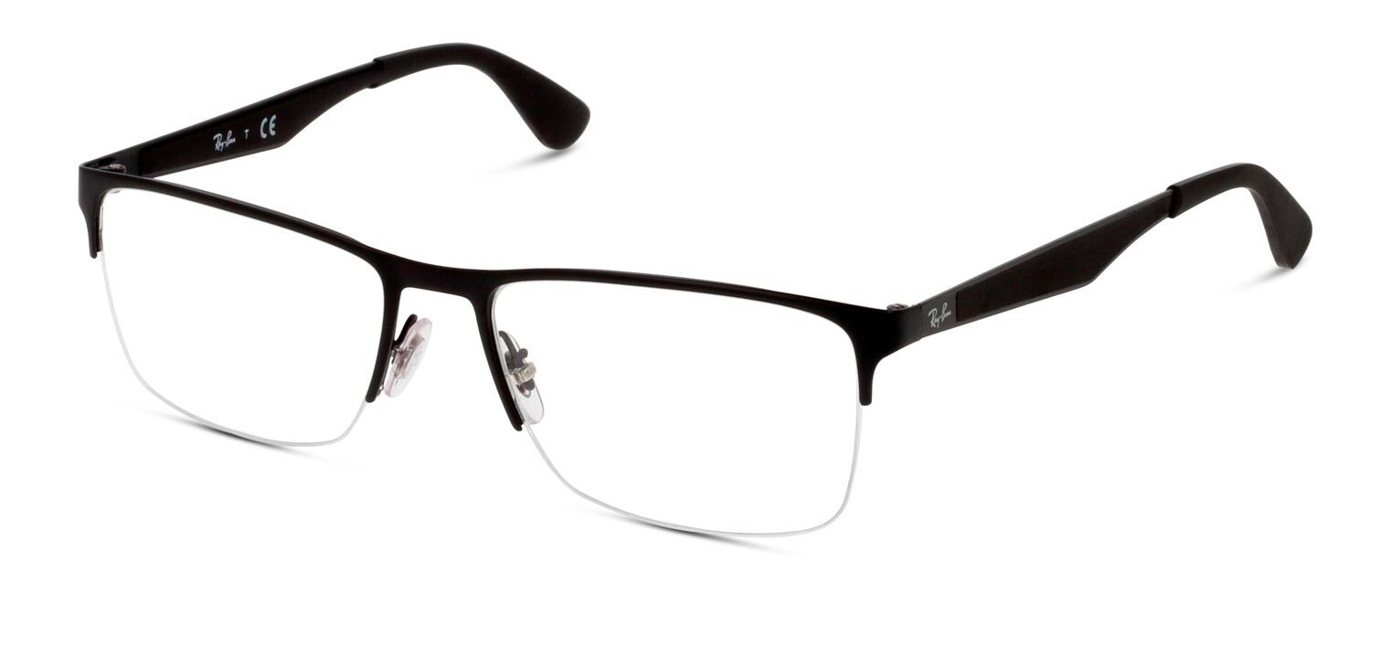 Lunettes de vue Ray-Ban Rectangle 0RX6335 Noir mat pour Homme-Femme