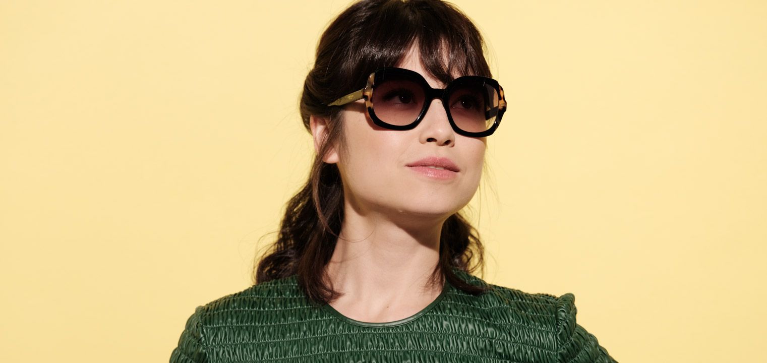 Prada Rechteckig Sonnenbrillen 0PR 16US Schildpatt für Damen