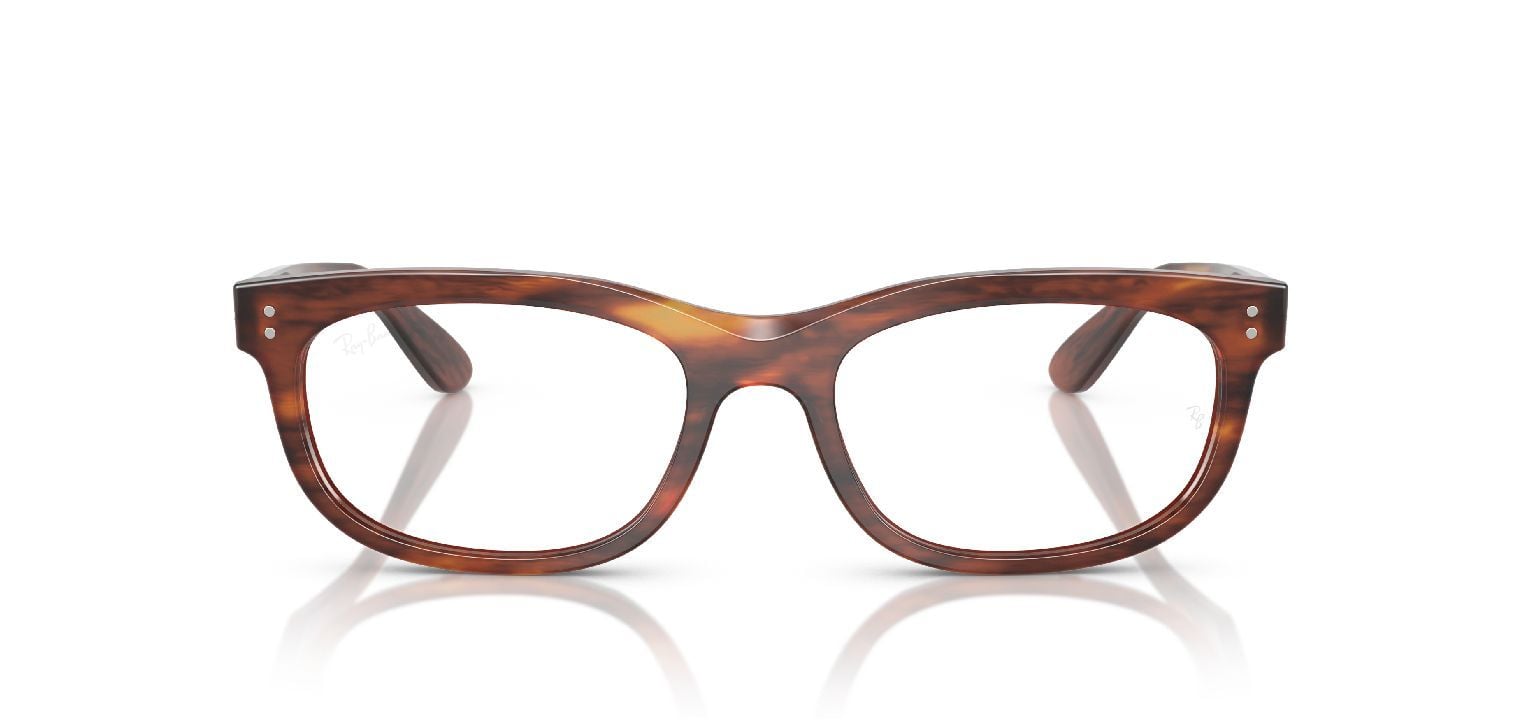 Ray-Ban Quadratisch Brillen 0RX5489 Havana für Damen/Herren