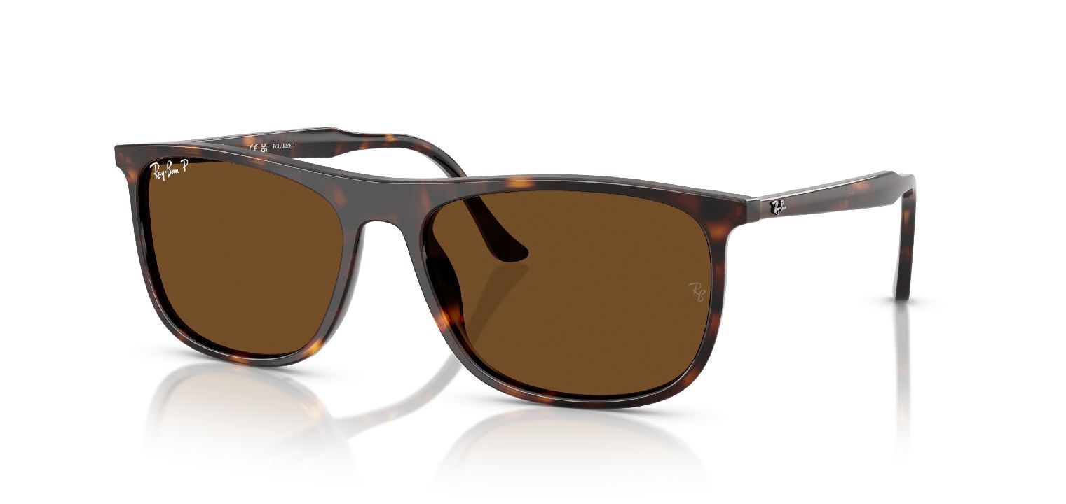 Ray-Ban Rechteckig Sonnenbrillen 0RB2216 Havana für Damen/Herren