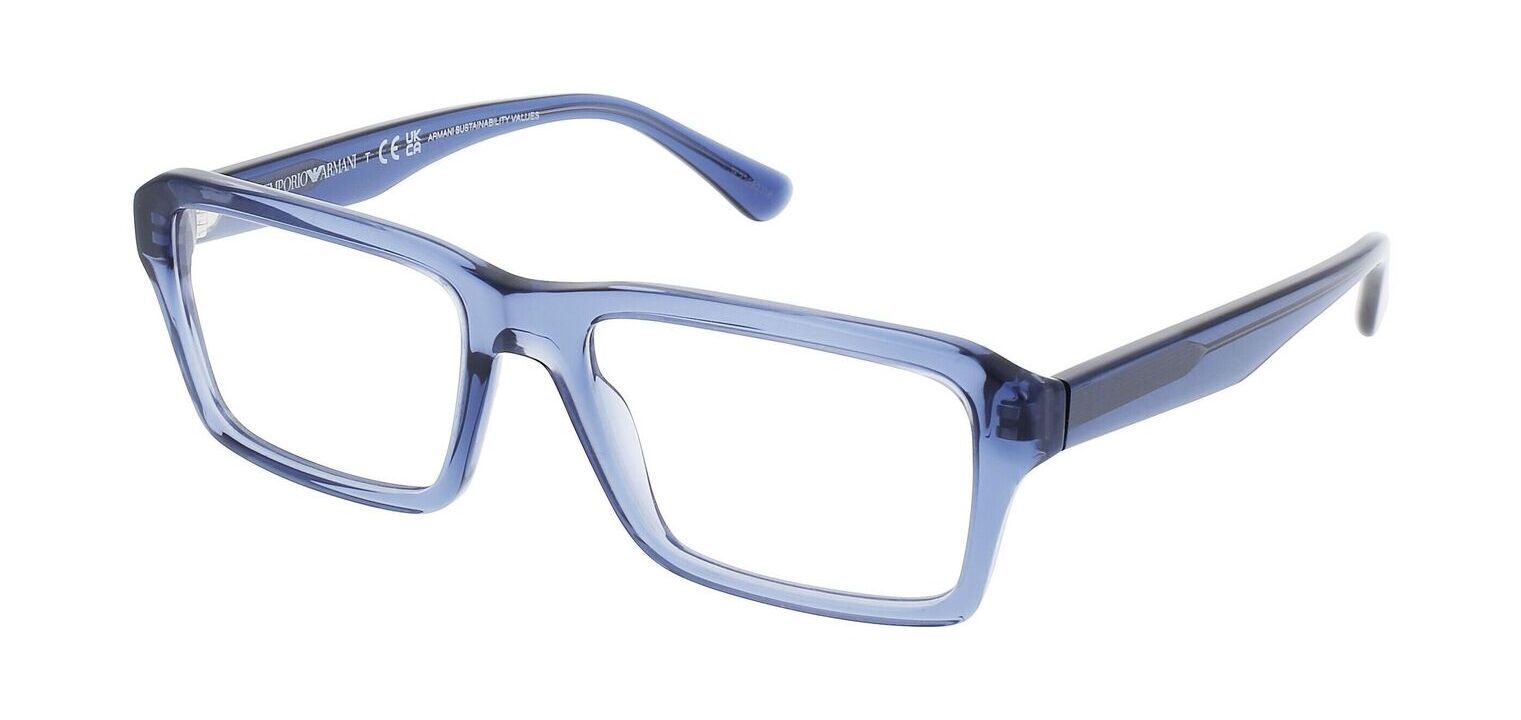 Emporio Armani Rechteckig Brillen 0EA3206 Blau für Herren