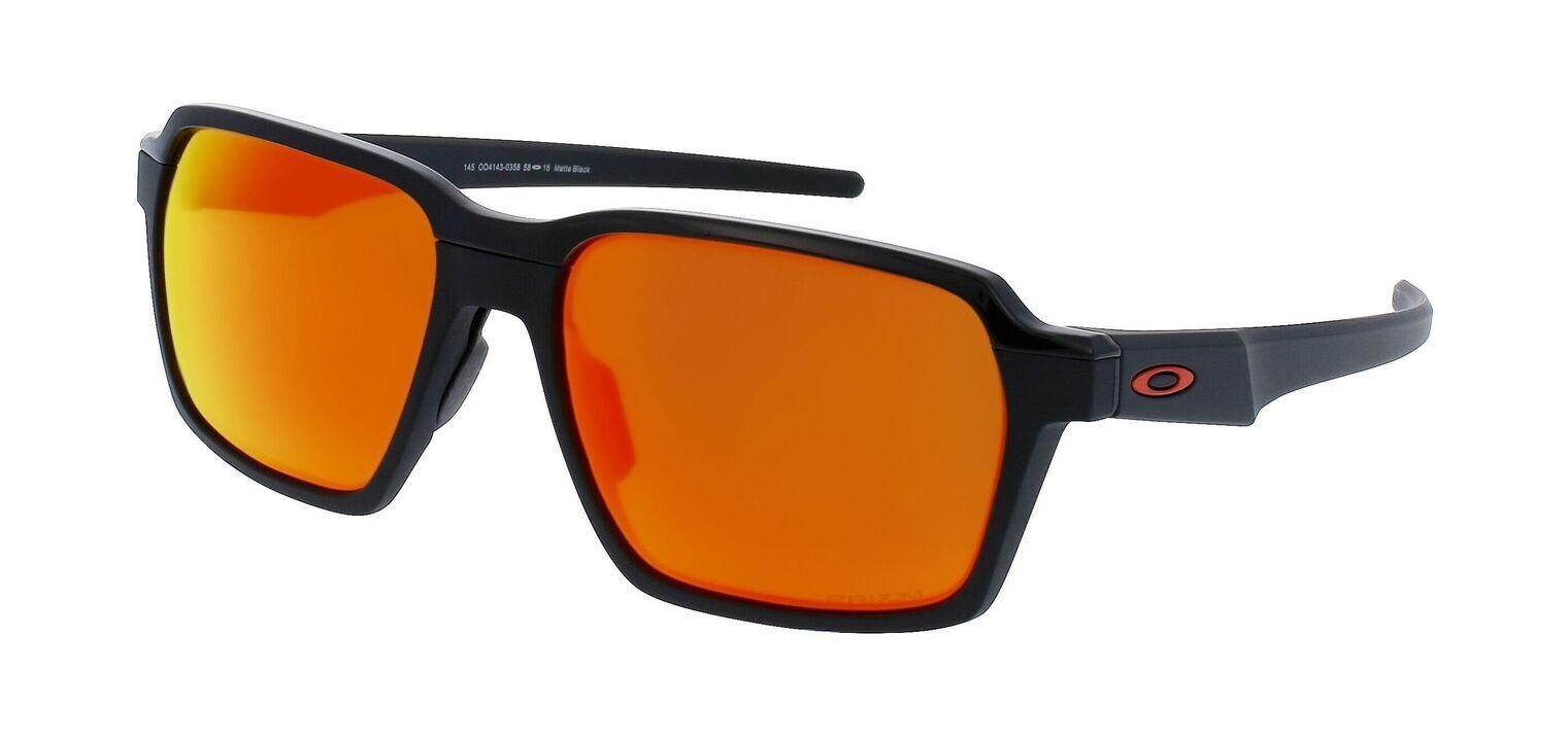 Oakley Rechteckig Sonnenbrillen 0OO4143 Mattschwarz für Herren